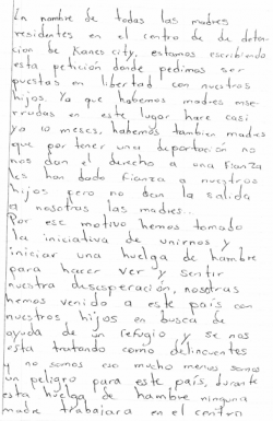 Hunger Strike Announcement Letter